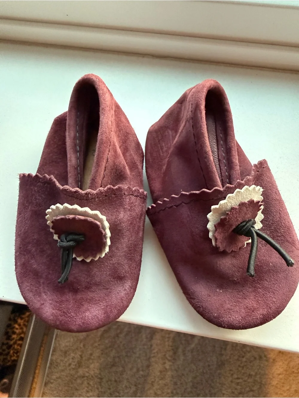 Authentic Handmade Moroccan Baby Leather Moccasins Size 20 Suede Slippers